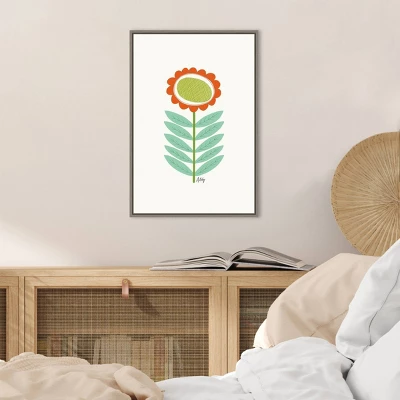 16" X 23" Mid Mod Flower No.3 By Annie Bailey Art Framed Canvas Wall Art - Amanti Art 7 16" X 23" Mid Mod Flower No.3 By Annie Bailey Art Framed Canvas Wall Art - Amanti Art - Image 5