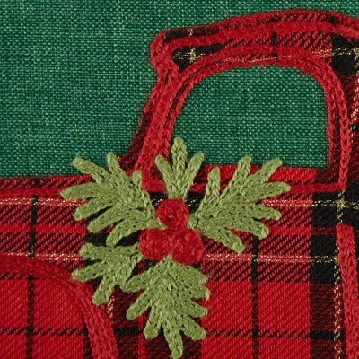 2pk 18"x18" Christmas Truck Embroidered Square Throw Pillow Covers - Design Imports 5 2pk 18"x18" Christmas Truck Embroidered Square Throw Pillow Covers - Design Imports - Image 3