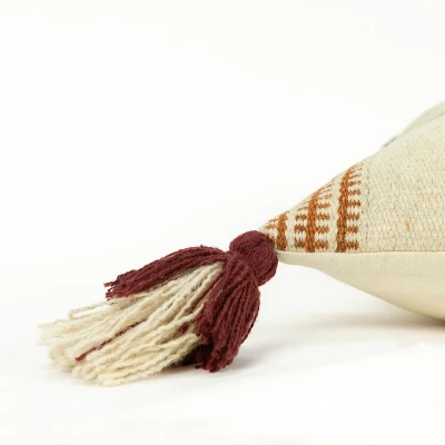 14"x26" Oversized Off-Set Striped Lumbar Throw Pillow Cover Light Beige - Rizzy Home 5 14"x26" Oversized Off-Set Striped Lumbar Throw Pillow Cover Light Beige - Rizzy Home - Image 3