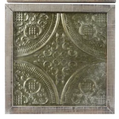 Metal Floral Embossed Wall Decor Set Of 4 Gray - Olivia & May -Home Decor Shop GUEST 01c323a8 a6b4 4bd2 bbee 58028ec400a2