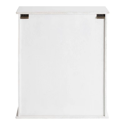 22" X 28" Barnhardt Decorative Wooden Wall Cabinet With Sliding Glass Door White - Kate & Laurel All Things Decor 3 22" X 28" Barnhardt Decorative Wooden Wall Cabinet With Sliding Glass Door White - Kate & Laurel All Things Decor