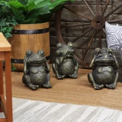 Sunnydaze Decor Sunnydaze 14" Indoor/Outdoor 3 Wise Frogs Statue Trio Set - Hear No Evil, See No Evil, Speak No Evil -Home Decor Shop GUEST 026bd65c 9d6e 43d4 bf12 810e36326a4e