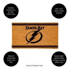 Evergreen Tampa Bay Lightning Logo Turf Mat, Brown- 28 X 16 Inches Indoor Outdoor Doormat -Home Decor Shop GUEST 02b31069 5257 486c 9c0d e5095f303884