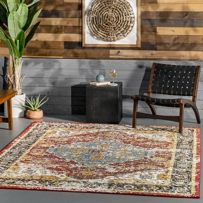 NuLOOM Indoor/Outdoor Transitional Medallion Muriel Patio Area Rug 3 NuLOOM Indoor/Outdoor Transitional Medallion Muriel Patio Area Rug