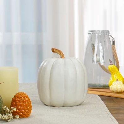 Northlight 8" White Pumpkin Autumn Harvest Tabletop Decoration 3 Northlight 8" White Pumpkin Autumn Harvest Tabletop Decoration
