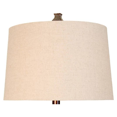 Berkshire Brown Table Lamp With White Hardback Fabric Shade - StyleCraft 3 Berkshire Brown Table Lamp With White Hardback Fabric Shade - StyleCraft