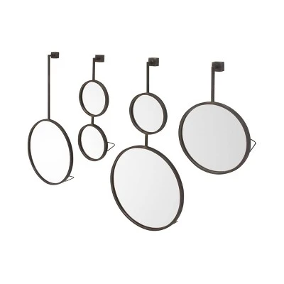 Modern Metal Wall Mirror Set Of 4 Black - Olivia & May 7 Modern Metal Wall Mirror Set Of 4 Black - Olivia & May - Image 5