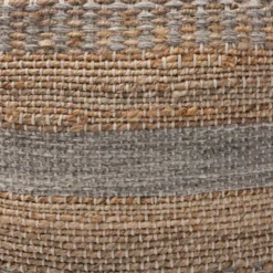 Grange Handwoven Hemp Moroccan Inspired Pouf Ottoman Natural/Gray - Baxton Studio -Home Decor Shop GUEST 05b160dc d140 4715 80d2 fb4f45ef1bb0