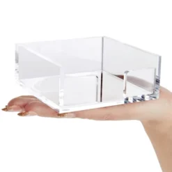 Juvale Clear Acrylic Sticky Note Holder For Desk Organization, Storage, Office Supplies Organizer, Notepad Dispenser For Dorm Room Accessories, 4x4 In -Home Decor Shop GUEST 05b9a110 9d67 46fc a208 a3026f7e08ea
