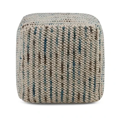 Malcolm Woven Cube Pouf Color Cotton And Wool - WyndenHall 4 Malcolm Woven Cube Pouf Color Cotton And Wool - WyndenHall - Image 2