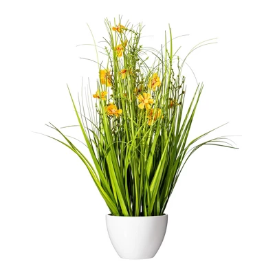Vickerman Artificial Yellow Potted Artificial Cosmos And Grass 6 Vickerman Artificial Yellow Potted Artificial Cosmos And Grass - Image 4