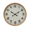 Fir Wood And Metal Wall Clock Brown - Storied Home -Home Decor Shop GUEST 070ff07e cb26 4594 a1a0 937ab7f02baf