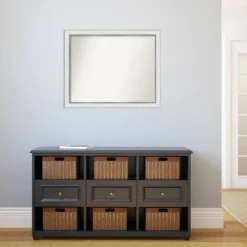 31" X 25" Non-Beveled Eva White Silver Narrow Wall Mirror - Amanti Art 13 31" X 25" Non-Beveled Eva White Silver Narrow Wall Mirror - Amanti Art -Home Decor Shop GUEST 07f0b5b6 3bea 4386 92a2 7a5c149c51f9
