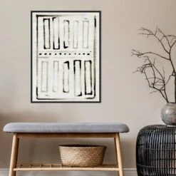 22" X 30" Batik Block Flag I By Jennifer Paxton Parker Framed Canvas Wall Art Black - Amanti Art -Home Decor Shop GUEST 07f30e78 1a3f 4c0f 85b0 533b1b2827f3