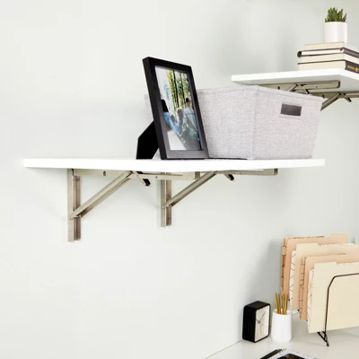 Built Industrial 2 Pack Folding L Wall Shelf Bracket, 12 Inch Collapsible Hardware With Locking Hinge For Garage Shelves, Holds 120lbs 6 Built Industrial 2 Pack Folding L Wall Shelf Bracket, 12 Inch Collapsible Hardware With Locking Hinge For Garage Shelves, Holds 120lbs - Image 4