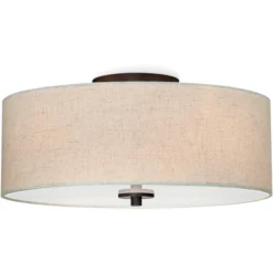 Regency Hill Sylvan Modern Ceiling Light Flush Mount Fixture 18" Wide Bronze 4-Light Oatmeal Fabric Drum Shade For Bedroom Kitchen Living Room Hallway 13 Regency Hill Sylvan Modern Ceiling Light Flush Mount Fixture 18" Wide Bronze 4-Light Oatmeal Fabric Drum Shade For Bedroom Kitchen Living Room Hallway -Home Decor Shop GUEST 08aed41d 4254 43d0 9a50 2302193943e4