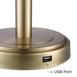 360 Lighting Camile Modern Table Lamps 25" High Set Of 2 Brass Metal With USB Charging Port Oatmeal Drum Shade For Bedroom Living Room Bedside Desk -Home Decor Shop GUEST 08eee1bc cdaa 49d4 af37 526a1bd1c91f