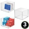 MDesign Plastic Storage Desk Organizer Bin For Home, Office - 3 Pack, Clear -Home Decor Shop GUEST 0973e430 69e0 4e29 9d62 d32141c5d1df