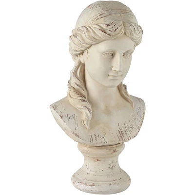 Kensington Hill Classic Greek 17 1/2" High Antique White Bust Sculpture 6 Kensington Hill Classic Greek 17 1/2" High Antique White Bust Sculpture - Image 4