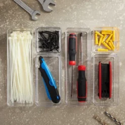 Juvale 6-Piece Set Clear Plastic Drawer Organizer Bin Basket For Office Desk Storages, 3 Assorted Sizes -Home Decor Shop GUEST 0a6970dc dba7 4825 a675 c91c6873de91