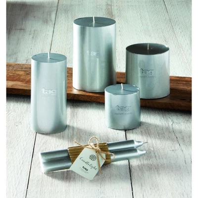 Tagltd Metallic Pillar Candle 3X3 3 Tagltd Metallic Pillar Candle 3X3