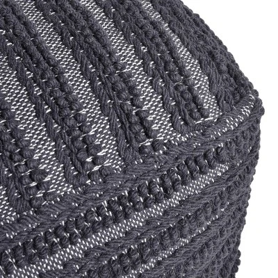 Square Brady Boho Handcrafted Large Fabric Pouf - Christopher Knight Home 7 Square Brady Boho Handcrafted Large Fabric Pouf - Christopher Knight Home - Image 5