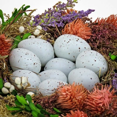 National Tree Company 10" Artificial Floral Bird's Nest Table Decoration, Easter Collection 4 National Tree Company 10" Artificial Floral Bird's Nest Table Decoration, Easter Collection - Image 2