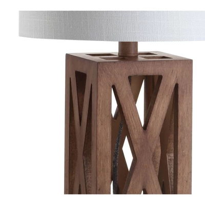 21.5" Wood Stewart Table Lamp (Includes LED Light Bulb) Brown - Jonathan Y 5 21.5" Wood Stewart Table Lamp (Includes LED Light Bulb) Brown - Jonathan Y - Image 3