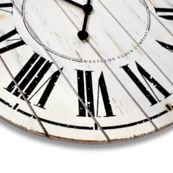 18" Plank Wood Wall Clock White - Westclox 7 18" Plank Wood Wall Clock White - Westclox -Home Decor Shop GUEST 105d2069 c36f 4f76 b2b8 be580a46411a