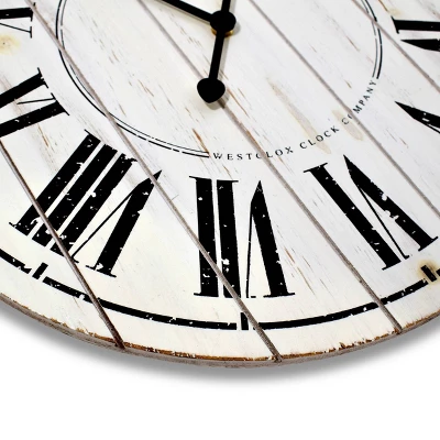 18" Plank Wood Wall Clock White - Westclox 5 18" Plank Wood Wall Clock White - Westclox - Image 3