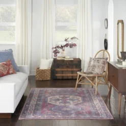 Nicole Curtis Machine Washable Bordered Southwestern Indoor Rug -Home Decor Shop GUEST 10bae311 3070 450a a088 8cd76654c207