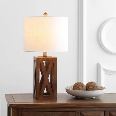 21.5" Wood Stewart Table Lamp (Includes LED Light Bulb) Brown - Jonathan Y 3 21.5" Wood Stewart Table Lamp (Includes LED Light Bulb) Brown - Jonathan Y