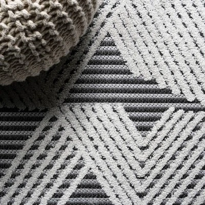 Jazz High-Low Pile Art Deco Geometric Indoor/Outdoor Area Rug - JONATHAN Y 4 Jazz High-Low Pile Art Deco Geometric Indoor/Outdoor Area Rug - JONATHAN Y - Image 2