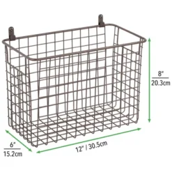 MDesign Metal Wall Mount Hanging Basket Bin For Home Storage -Home Decor Shop GUEST 126ff849 d1e3 4c5c bcb7 8c3e036547ba