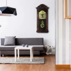 Bedford Clock Collection 25.5 Inch Antique Mahogany Cherry Oak Chiming Wall Clock With Roman Numerals -Home Decor Shop GUEST 12b27709 ee48 449e a09e 6c168e91b2de