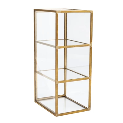 Gold Makeup Brush And Pencil Holder, Vintage Handmade Brass & Glass Cosmetic Pen Storage For Vanity, Countertop, Desk Organizer 7 Gold Makeup Brush And Pencil Holder, Vintage Handmade Brass & Glass Cosmetic Pen Storage For Vanity, Countertop, Desk Organizer - Image 5