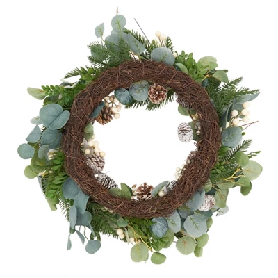 Saro Lifestyle Eucalyptus And Pinecone Spring Wreath 3 Saro Lifestyle Eucalyptus And Pinecone Spring Wreath