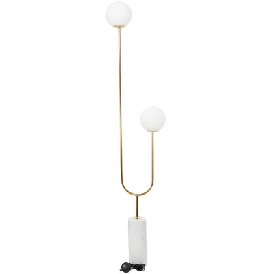 2-Light 73" X 16" Marble Orb Floor Lamp With Marble Base - Olivia & May 8 2-Light 73" X 16" Marble Orb Floor Lamp With Marble Base - Olivia & May - Image 6