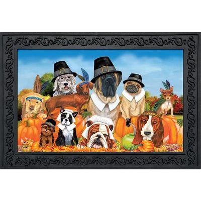 Briarwood Lane Give Thanks Dogs Thanksgiving Doormat Pet Humor Indoor / Outdoor 30" X 18" 3 Briarwood Lane Give Thanks Dogs Thanksgiving Doormat Pet Humor Indoor / Outdoor 30" X 18"