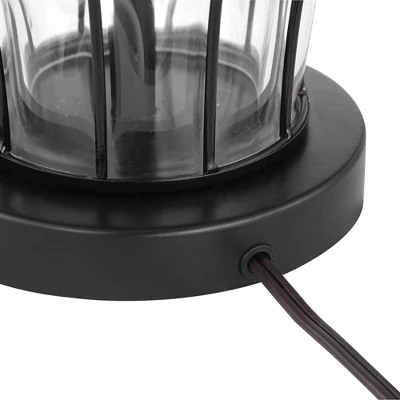 360 Lighting Hudson Rustic Accent Table Lamps 23" High Set Of 2 Bronze Clear Glass USB Charging Port Drum Shade For Bedroom Living Room Bedside Desk 9 360 Lighting Hudson Rustic Accent Table Lamps 23" High Set Of 2 Bronze Clear Glass USB Charging Port Drum Shade For Bedroom Living Room Bedside Desk - Image 7