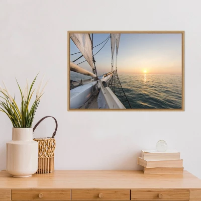 23" X 16" Sunset Cruise On The Western Union Schooner By Chuck Haney Danita Delimont Framed Canvas Wall Art - Amanti Art 8 23" X 16" Sunset Cruise On The Western Union Schooner By Chuck Haney Danita Delimont Framed Canvas Wall Art - Amanti Art - Image 6