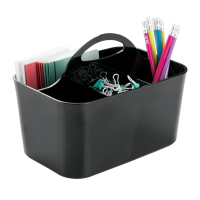 MDesign Plastic Storage Caddy Tote For Desktop Office Supplies, Small 8 MDesign Plastic Storage Caddy Tote For Desktop Office Supplies, Small - Image 6