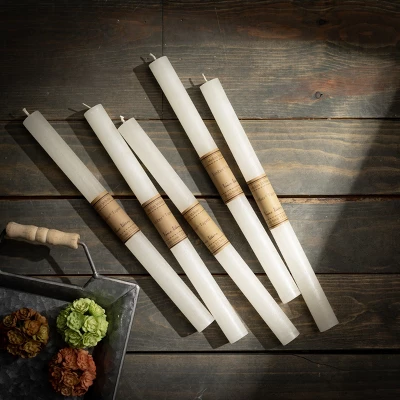 Melon White Timber Tapers - Set Of 12 3 Melon White Timber Tapers - Set Of 12