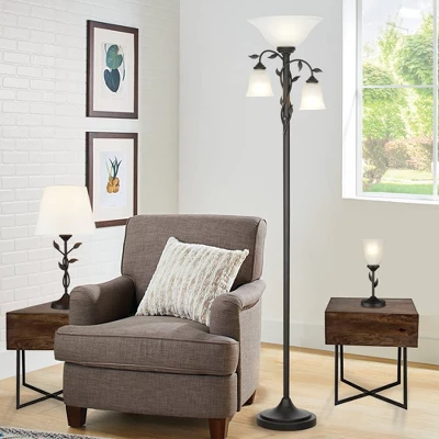 21" Metal Floral Table Lamp (Includes LED Light Bulb) - Cresswell Lighting 8 21" Metal Floral Table Lamp (Includes LED Light Bulb) - Cresswell Lighting - Image 6