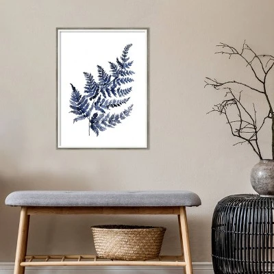 19" X 25" Botanical Fern Indigo By Sara Berrenson Wood Framed Wall Art Print - Amanti Art 8 19" X 25" Botanical Fern Indigo By Sara Berrenson Wood Framed Wall Art Print - Amanti Art - Image 6