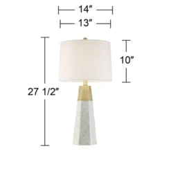 360 Lighting Julie Modern Table Lamps 27 1/2" Tall Set Of 2 Faux Marble Gold Tapered Column Fabric Drum Shade For Bedroom Living Room Bedside Office -Home Decor Shop GUEST 15a11859 854d 45a1 9223 91bb79532de6
