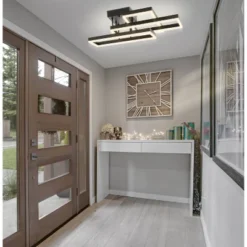 28.25" Metal Turing Geometric Flush Mount (Includes Energy Efficient Light Bulb) Black - JONATHAN Y -Home Decor Shop GUEST 161cf8b0 ff65 4b6b af38 79c422ffb24f