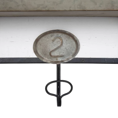 27" X 22" Arnica Wall Storage Pockets With Hooks White - Kate And Laurel 5 27" X 22" Arnica Wall Storage Pockets With Hooks White - Kate And Laurel - Image 3