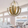 34" X 34" X 46.5" Metal/Wood Rauma Chandelier Brushed Steel - Cal Lighting 2 34" X 34" X 46.5" Metal/Wood Rauma Chandelier Brushed Steel - Cal Lighting -Home Decor Shop GUEST 17abfb00 61cd 423c 9a7e 934820a49199