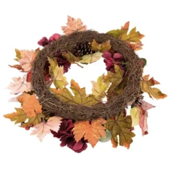 Northlight Orange And Burgundy Fall Harvest Artificial Floral And Pinecone Wreath, 22-Inch -Home Decor Shop GUEST 1803c2d3 c450 4d98 b116 d0fb9cbe34f2